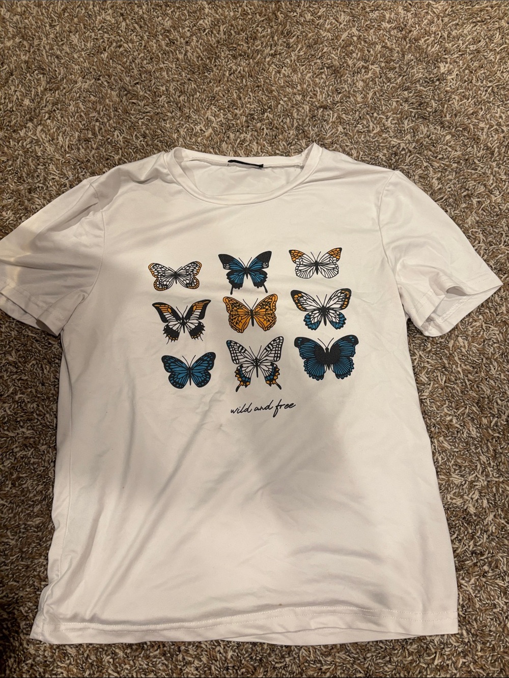 SHEIN White Crewneck Tee with Black Brand Tag
